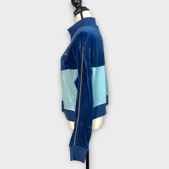 NIKE Velour Cropped Jacket XL Blue Full Zip - Picture 3 of 11